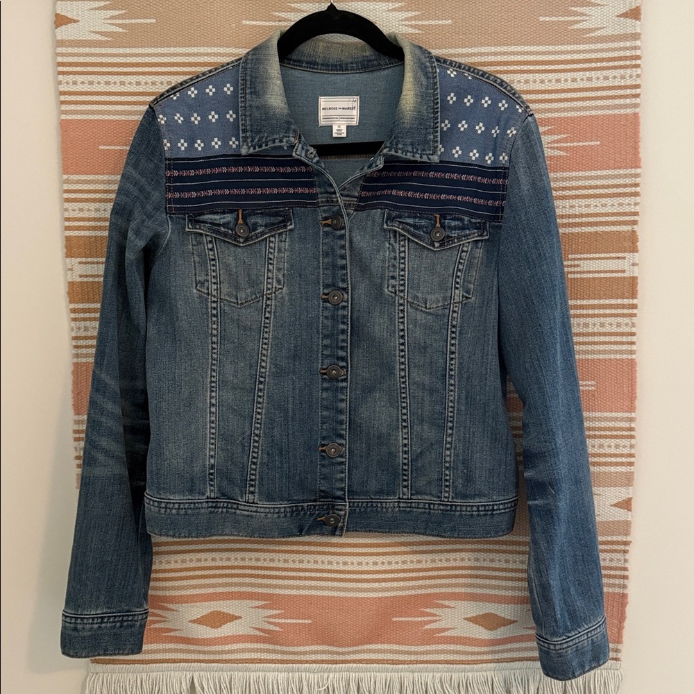 Melrose and Market Embroidered Denim Jacket